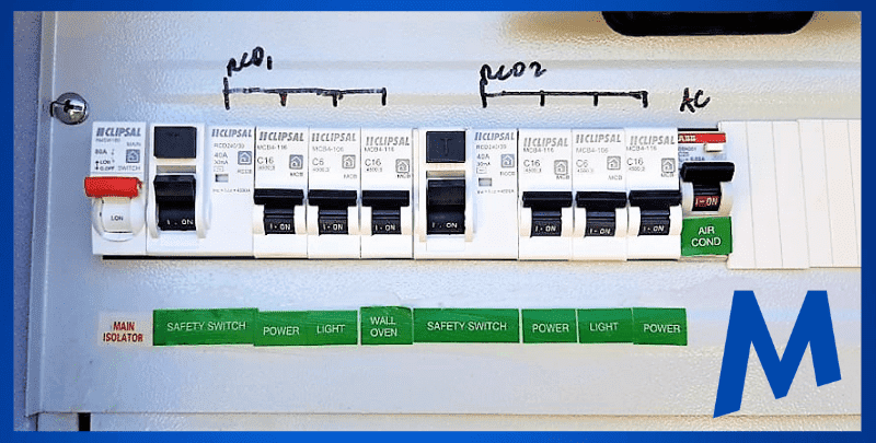 safety switch on switchboard Australia