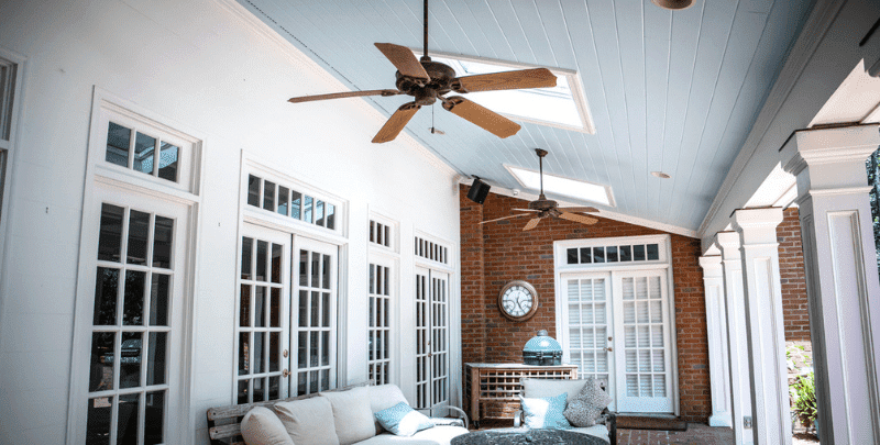 ceiling fan at porch