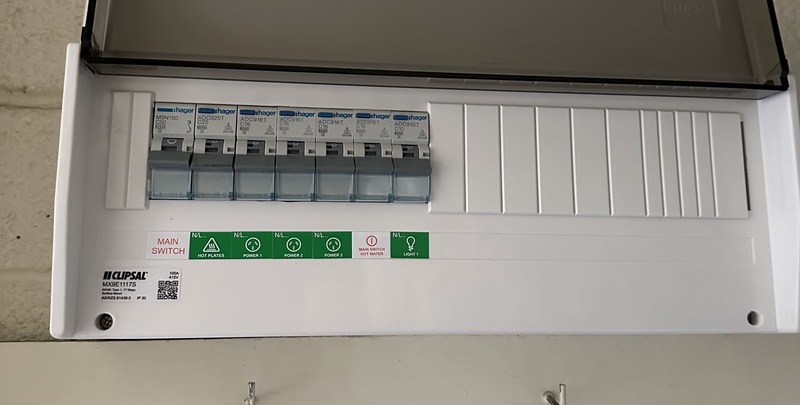 Recently installed electrical switchboard